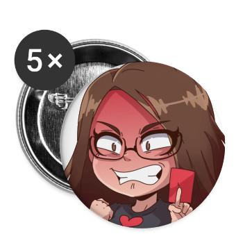 Rote Karte!!! - Buttons groß 56 mm (5er Pack) - Weiß - Vorne