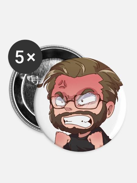 Angry Manny - Buttons large 2.2''/56 mm (5-pack) - white