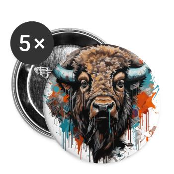 King of the Prairie - Street Art - Buttons large 2.2''/56 mm (5-pack) - white - Front