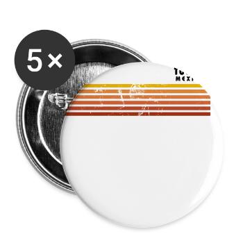 Retro Tulum Mexiko Vintage Urlaubssouvenir - Buttons groß 56 mm (5er Pack) - Weiß - Vorne