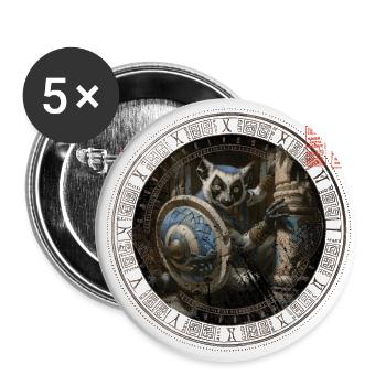 Chemise de jeu de société, jeu de société, Katta Scout en colère - Lot de 5 grands badges (56 mm) - blanc - Devant