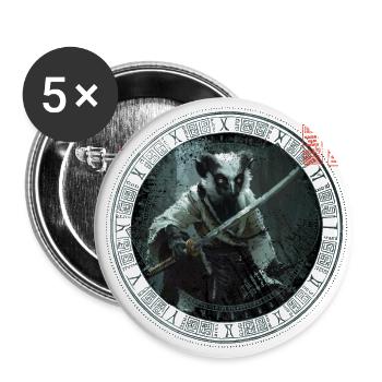 Chemise de jeu de société, jeu de société, Vari Druide en colère - Lot de 5 grands badges (56 mm) - blanc - Devant
