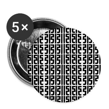Unique logo - Buttons large 2.2''/56 mm (5-pack) - white - Front