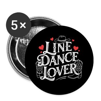 Line Dancing Country Dance - Line Dance Tanzen - Buttons large 2.2''/56 mm (5-pack) - white - Front