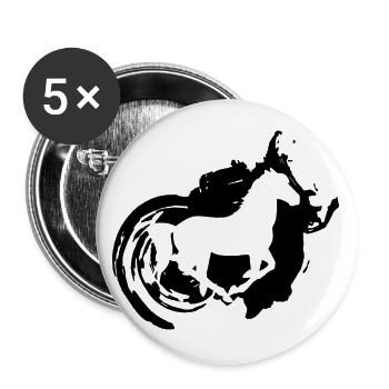 Horse Animal Riding Horses - Buttons large 2.2''/56 mm (5-pack) - white - Front