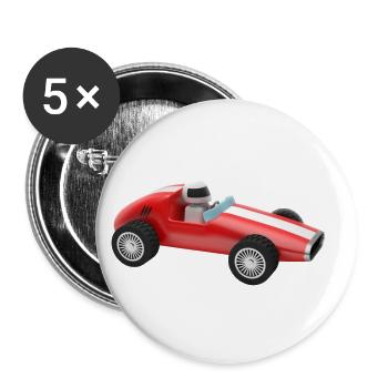 Rennwagen Auto Auto Spielzeug - Buttons groß 56 mm (5er Pack) - Weiß - Vorne