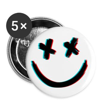 DEAD SMILE 3D - Buttons large 2.2''/56 mm (5-pack) - white - Front