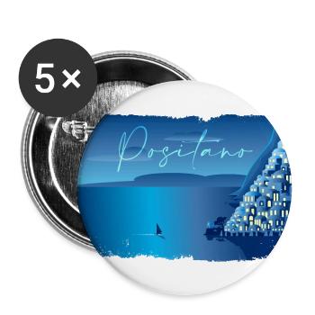 Minimal Positano Night - Buttons large 2.2''/56 mm (5-pack) - white - Front