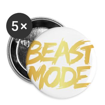 Le mode Beast est idéal pour un usage quotidien ou les salles de sport - Lot de 5 grands badges (56 mm) - blanc - Devant