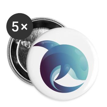Dolphin forever blue / dolphins illustration - Buttons large 2.2''/56 mm (5-pack) - white - Front