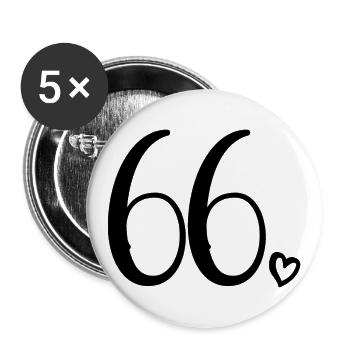 Süße Nummer 66, 66 Jahre alt, 66. Geburtstag Geschenk - Buttons groß 56 mm (5er Pack) - Weiß - Vorne