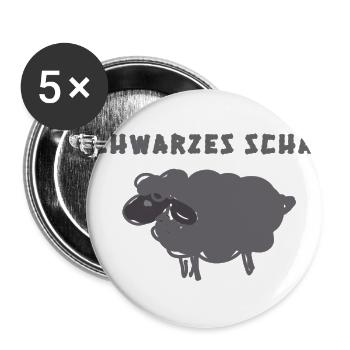 Black Sheep, Sheep, illustration - Buttons large 2.2''/56 mm (5-pack) - white - Front