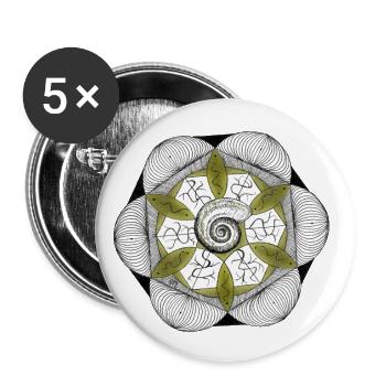 Shinrin-yoku Kunst – Forest Mystery Collection IV - Buttons groß 56 mm (5er Pack) - Weiß - Vorne
