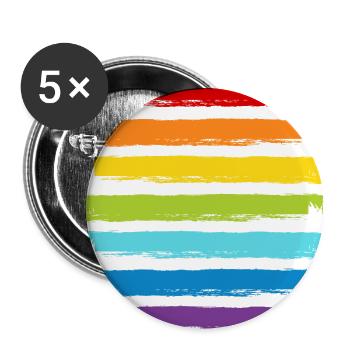 Rainbow LGBT LGBTQ CSD Symbol Pattern Gay Pride - Buttons large 2.2''/56 mm (5-pack) - white - Front
