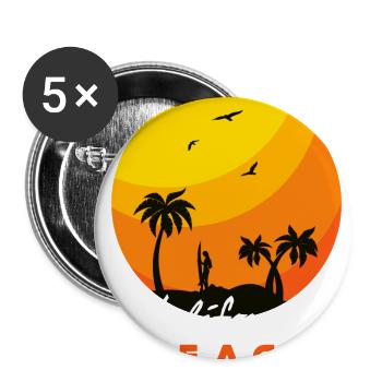 California Beach - Buttons groß 56 mm (5er Pack) - Weiß - Vorne