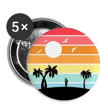 Sunset - Buttons groß 56 mm (5er Pack) - Weiß - Vorne