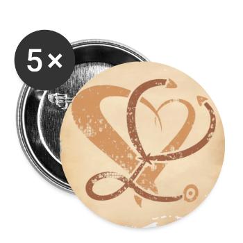 Arzt / Krankenschwester Vintage Stethoskop Art - Buttons groß 56 mm (5er Pack) - Weiß - Vorne