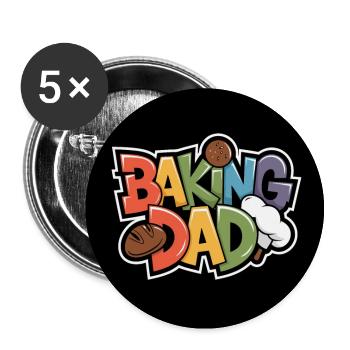 Dad is a baker Dad bakes bread - Buttons large 2.2''/56 mm (5-pack) - white - Front