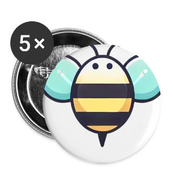 Illustration d’abeille mignonne minimaliste - Lot de 5 grands badges (56 mm) - blanc - Devant