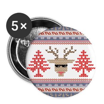 Vintage Point de Croix Noël - Buttons large 2.2''/56 mm (5-pack) - white - Front