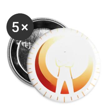 Bold Lunar Silhouette Design - Buttons large 2.2''/56 mm (5-pack) - white - Front