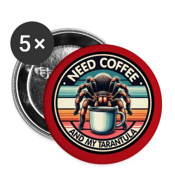 Café et tarentule araignée disant café disant - Lot de 5 grands badges (56 mm) - blanc - Devant