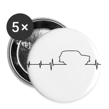 Trabi 600 Combi ECG - Lot de 5 grands badges (56 mm) - blanc - Devant
