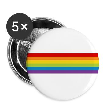 LGBT Pride Flag CSD Rainbow Flag Pride Month - Buttons large 2.2''/56 mm (5-pack) - white - Front