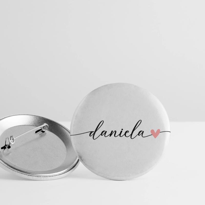 Daniela Last name First name Calligraphy Script Buttons large 2.2''/56 mm (5-pack)