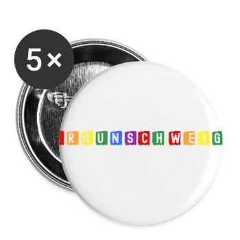 Braunschweig - Buttons groß 56 mm (5er Pack) - Weiß - Vorne