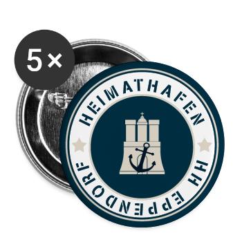 HH Eppendorf Hamburg - Buttons groß 56 mm (5er Pack) - Weiß - Vorne