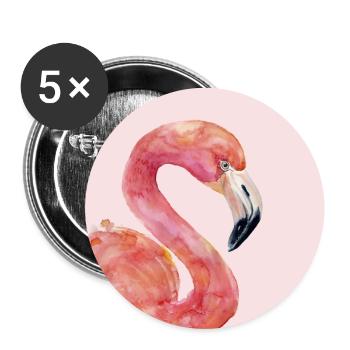 Flamingo - Buttons groß 56 mm (5er Pack) - Weiß - Vorne