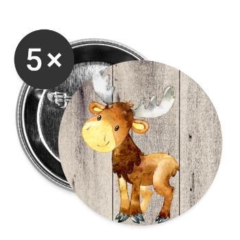 Animal lovers in the forest - The little deer - Buttons large 2.2''/56 mm (5-pack) - white - Front