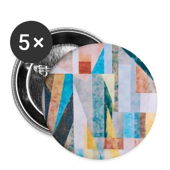 Abstraktes Geometrie Aquarell - Buttons groß 56 mm (5er Pack) - Weiß - Vorne