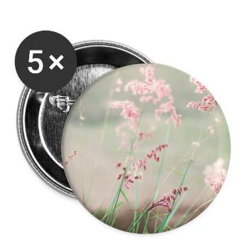 Sommer Wiese Aquarell Natur - Buttons groß 56 mm (5er Pack) - Weiß - Vorne