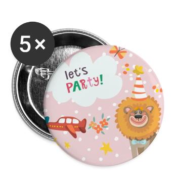 - animal lovers celebrating pink - Buttons large 2.2''/56 mm (5-pack) - white - Front