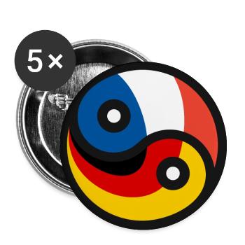 Amitié franco-allemande - Lot de 5 grands badges (56 mm) - blanc - Devant