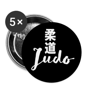 judo - Buttons large 2.2''/56 mm (5-pack) - white - Front