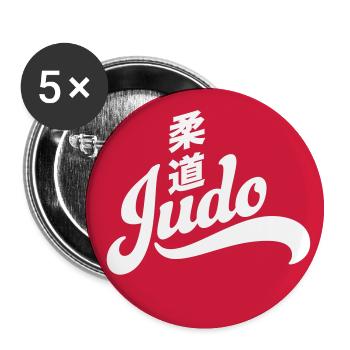 judo - Buttons large 2.2''/56 mm (5-pack) - white - Front