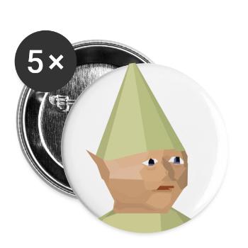 Gnome Kind - Buttons groß 56 mm (5er Pack) - Weiß - Vorne