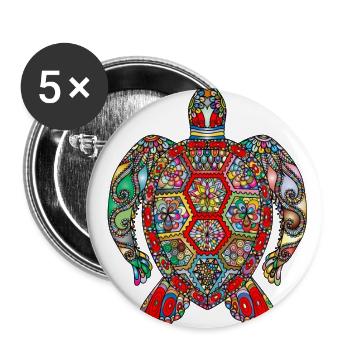 turtle - Buttons large 2.2''/56 mm (5-pack) - white - Front
