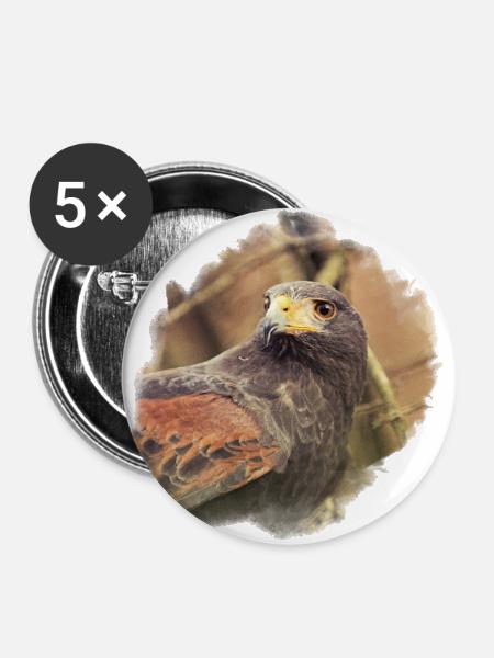 Luzie Harris Hawk - Buttons large 2.2''/56 mm (5-pack) - white