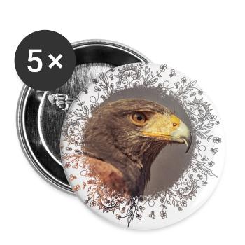 Harris Hawk mandala - Buttons large 2.2''/56 mm (5-pack) - white - Front