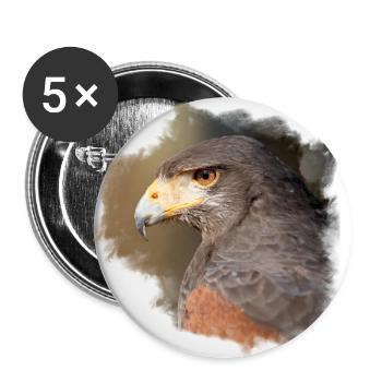 Harris Hawk Jerry - Buttons large 2.2''/56 mm (5-pack) - white - Front