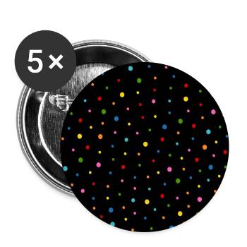 Konfetti Muster Bunt Fasching Fastnacht Karneval - Buttons groß 56 mm (5er Pack) - Weiß - Vorne