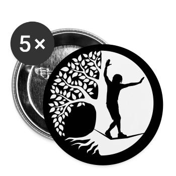 Cool slackline tree of life yin yang - Buttons large 2.2''/56 mm (5-pack) - white - Front