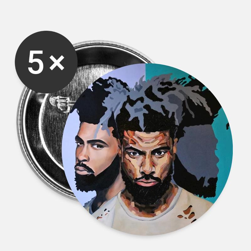 Three faces we keep - Buttons large 2.2''/56 mm (5-pack) - white