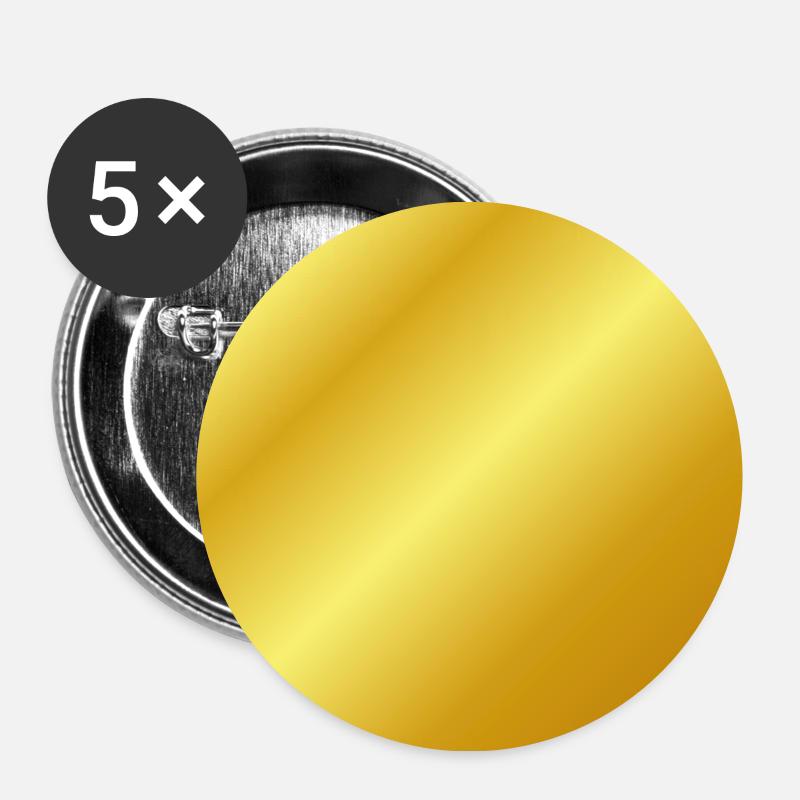 Gold background can be personalized - Buttons large 2.2''/56 mm (5-pack) - white