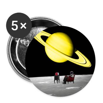 Universe Moon Saturn Planet Astronaut TV TV - Buttons large 2.2''/56 mm (5-pack) - white - Front