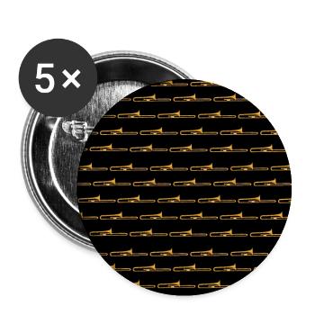 Tromboniste de musique de trombone - Lot de 5 grands badges (56 mm) - blanc - Devant